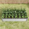 Raised Garden Bed Outdoor, 6√ó3√ó1ft , Metal Raised Rectangle Planter Beds for Plants, Vegetables, and Flowers - Silver