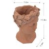 D7x11" Visage Head Bust Planter, Brown