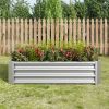 Metal Raised Garden Bed, Rectangle Raised Planter 4√ó2√ó1ft for Flowers Plants, Vegetables Herb Silver