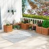 Wood Planter Box with Bench for Garden Yard Balcony