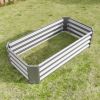 Metal Raised Garden Bed, Rectangle Raised Planter 4√ó2√ó1ft for Flowers Plants, Vegetables Herb Silver