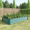 Raised Garden Bed Outdoor, 6√ó3√ó1ft , Metal Raised Rectangle Planter Beds for Plants, Vegetables, and Flowers - Green