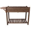 8 Pockets Horticulture Raised Garden Bed Elevated Wood Planter Box Stand with Foldable Side Table and Storage Shelf for Herb/Vegetables/Flowers