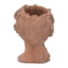 8x9x11.5" Brown Head Bust Planter, Greek Style Cement Head Planter - Indoor Outdoor Home Garden Decor