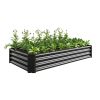 Raised Garden Bed Outdoor, 6√ó3√ó1ft , Metal Raised Rectangle Planter Beds for Plants, Vegetables, and Flowers - Black