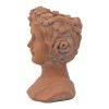 9x5.5x9.5" Brown Head Bust Planter, Greek Style Cement Head Planter - Indoor Outdoor Home Garden Decor