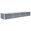 Garden Raised Bed Galvanized Steel 126"x31.5"x17.7" Gray