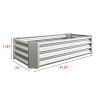 Metal Raised Garden Bed, Rectangle Raised Planter 4√ó2√ó1ft for Flowers Plants, Vegetables Herb Silver