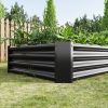 Raised Garden Bed Outdoor, 6√ó3√ó1ft , Metal Raised Rectangle Planter Beds for Plants, Vegetables, and Flowers - Black