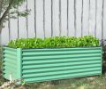 6x3x2ft Galvanized Raised Garden Bed, Outdoor Planter Garden Boxes Large Metal Planter Box for Gardening Vegetables Fruits Flowers,Green