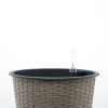 13 in.Gray Wicker Self-watering Planter