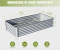 8x4x1.5 ft Galvanized Raised Garden Bed, Outdoor Planter Garden Boxes Large Metal Planter Box for Gardening Vegetables Fruits Flowers, Silver