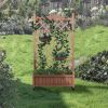 Raised Garden Bed with Trellies 2 Pack, Outdoor Wooden Planter Box & Plant Stand with Climbing Racks