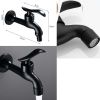 Black Lengthen Kitchen Faucet Mop Pool Faucet Wall Mounted Brass Single Cold Water Tap Laundry Bathroom Garden