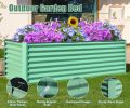 6x3x2ft Galvanized Raised Garden Bed, Outdoor Planter Garden Boxes Large Metal Planter Box for Gardening Vegetables Fruits Flowers,Green