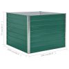 Raised Garden Bed 39.4"x39.4"x30.3" Galvanized Steel Green