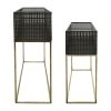 METAL, S/2 20/24" SQUARE PLANTERS, BLACK/GOLD