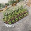 Raised Garden Bed Outdoor, Oval Large Metal Raised Planter Bed for for Plants, Vegetables, and Flowers - Silver