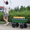 Folding car Poly Garden dump truck with steel frame, 10 inches. Pneumatic tire, 300 pound capacity, 75 liter truck body