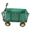 Flower Cart Garden Flower Cart is easier to transport firewood (green+cloth bag)