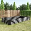 Raised Garden Bed Kit - Metal Raised Bed Garden 7.6x3.7x0.98ft for Flower Planters, Vegetables Herb Black