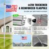 VEVOR 25FT Detachable Flagpole Kit Heavy Duty Aluminum Flag Pole American Silver