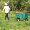 Flower Cart Garden Flower Cart is easier to transport firewood (green+cloth bag)