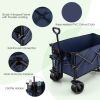 Folding Utility Garden Cart with Wide Wheels and Adjustable Handle