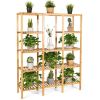 Multifunctional Bamboo Shelf Flower Plant Display Stand