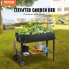 VEVOR Raised Garden Bed, 42.5 x 19.5 x 31.5 inch Galvanized Metal Planter Box, Elevated Outdoor Planting Boxes with Legs