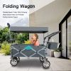 Push & Pull Utility Folding Wagon with Removable Canopy