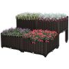 Outsunny 4 Piece Raised Garden Bed with Legs, Self-Watering Planter Box Raised Bed to Grow Flowers, Herbs & Vegetables, Brown