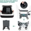 Push & Pull Utility Folding Wagon with Removable Canopy