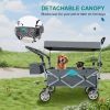 Push & Pull Utility Folding Wagon with Removable Canopy