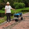 Folding Wagon Garden Shopping Beach Cart (white)