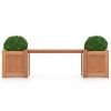 Wood Planter Box with Bench for Garden Yard Balcony