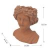 9x5.5x9.5" Brown Head Bust Planter, Greek Style Cement Head Planter - Indoor Outdoor Home Garden Decor