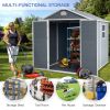 6x8ft Resin Outdoor Storage Shed Kit-Perfect to Store Patio Furniture,Grey