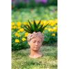 D7x11" Visage Head Bust Planter, Brown