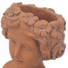 9x5.5x9.5" Brown Head Bust Planter, Greek Style Cement Head Planter - Indoor Outdoor Home Garden Decor