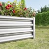 Metal Raised Garden Bed, Rectangle Raised Planter 4√ó2√ó1ft for Flowers Plants, Vegetables Herb Silver