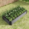 Raised Garden Bed Outdoor, 6√ó3√ó1ft , Metal Raised Rectangle Planter Beds for Plants, Vegetables, and Flowers - Black