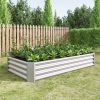 Raised Garden Bed Outdoor, 6√ó3√ó1ft , Metal Raised Rectangle Planter Beds for Plants, Vegetables, and Flowers - Silver