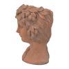 8x9x11.5" Brown Head Bust Planter, Greek Style Cement Head Planter - Indoor Outdoor Home Garden Decor