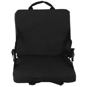 Folding Cushion Outdoor Portable Adjustable Camping Cushion Chair with Backrest Black