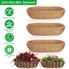 3Pcs 24in/30in/36in Trough Coco Liners For Planters Coconut Coir Planter for Window Box Hanging Trough Basket Half Moon Planter Liner Replacement For