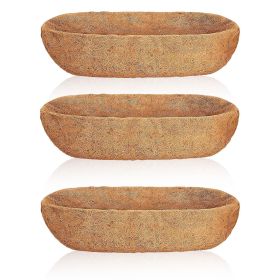 3Pcs 24in/30in/36in Trough Coco Liners For Planters Coconut Coir Planter for Window Box Hanging Trough Basket Half Moon Planter Liner Replacement For (Color: Yellow, size: 36in)