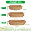 3Pcs 24in/30in/36in Trough Coco Liners For Planters Coconut Coir Planter for Window Box Hanging Trough Basket Half Moon Planter Liner Replacement For