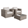 Fully Assembled Rattan Wicker 2-Person Seating Set with Cushions