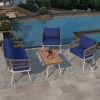 K&K 4-Piece Boho Rope Patio Furniture Set, Outdoor Furniture with Acacia Wood Table